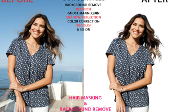 do 10 photos retouch shadow reflection hair masking