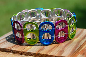 make a soda tab bracelet any color for any sized wrist