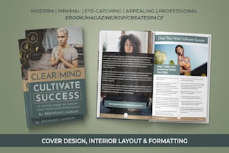 design book cover, interior layout, and create ebook