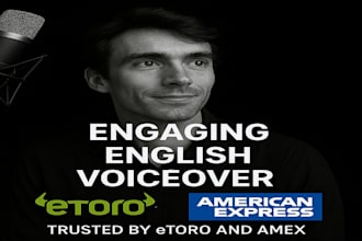 record an english voiceover male or female as a team in my dubbing studio