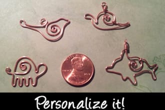create a custom shaped wire pendant of the animal, plant, or other subject of your choice