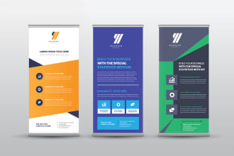 design seminar and conference roll up banner, poster, billboard, signage design