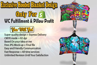 make wc fulfillment hooded blanket design and pillow profit