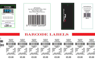 design barcode label, sticker, hangtag, price tag etc