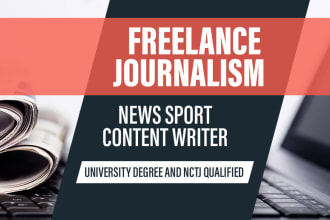 work as a freelance journalist across news and sport