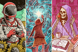 create detailed vintage style and line art illustrations