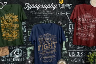 design custom, unique typography, merchandise t shirt illustration expert