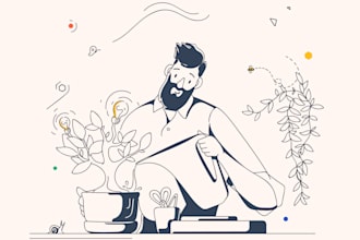 create minimal outline illustrations in my style for you