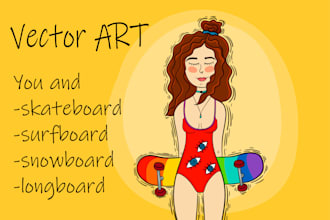draw you and your skateboard cartoon style
