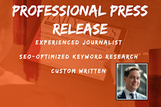 write an SEO optimized press release experienced journalist