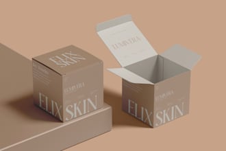 do product packaging design and label with modern branding
