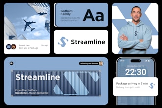 create business logo, brand identity design and branding kit