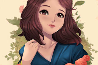 create  beautiful  manga style illustration with high quality