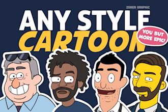 draw your portrait in any cartoon style you want