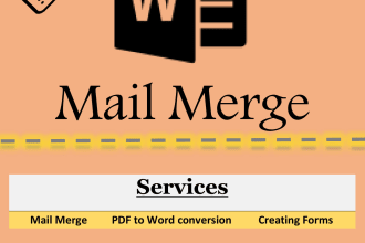 do mail merge, labels creating etc