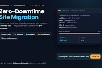 migrate wordpress or change domain name within 1our