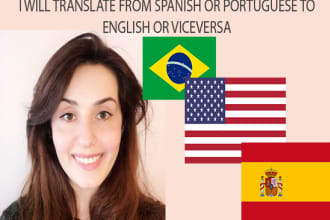 professionally translate spanish, english and portuguese