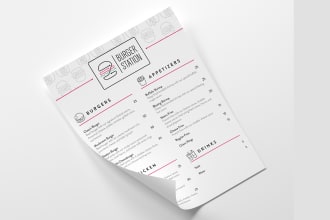 design a price list, menu, spa, salon, and gym PDF and print format