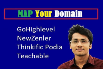 setup sub domain to go highlevel, newzenler, thinkific, podia via cname