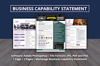 design business capability statement on photoshop
