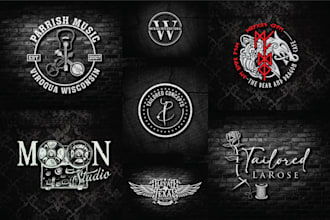 design trendy geometric, vintage and badge logo with brand identity