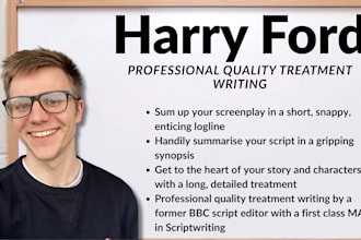 write professional quality screenplay treatment and synopsis