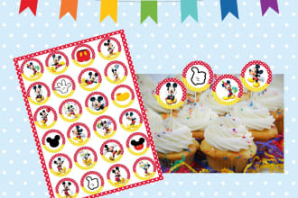 design cupcakes toppers birthday party