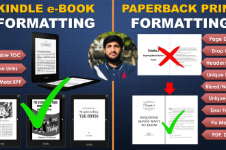 do professional kindle ebook paperback print book formatting