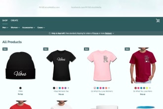 create an online merch store with custom product designs