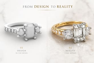 create 3d jewelry designs for manufacturing and realistic rendering
