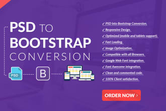 convert your psd into bootstrap