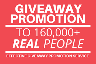 promote your giveaway, contest or sweepstakes to 160,000 real giveaway entrants