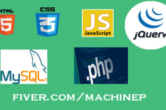 code html,css, javascript, jquery, php object oriented, mysql, database