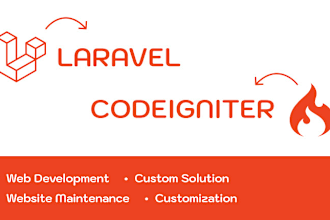 develop a website using laravel, codeigniter