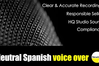 record a neutral spanish voice over