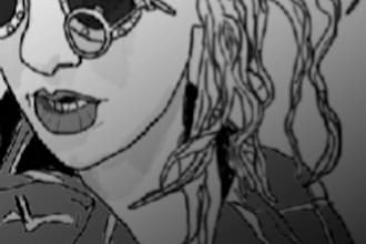 draw a black and white portrait of you