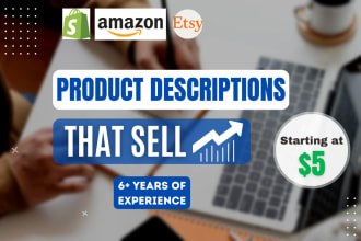 write product descriptions that sell for shopify and etsy