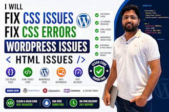 fix CSS issues fix CSS errors wordpress issues HTML issues
