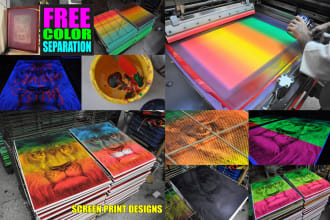 color separation and recreate any designs for screen print