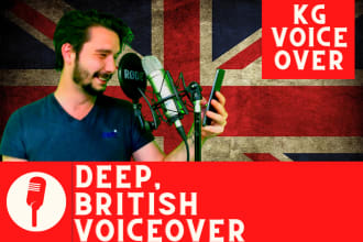 record a professional deep british male voice over