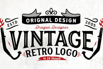 do a beautiful retro vintage logo with a free vector file