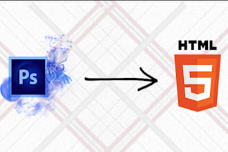 convert any psd, xd, ai, to HTML with responsive