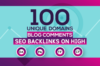 provide 100 unique domain blog comment seo backlinks high da pa