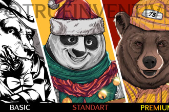 draw custom animal cartoon illustration