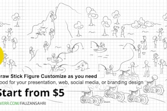 draw stick figure illustration as your request