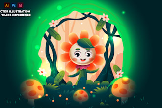 draw premium character art and cartoon mascot illustration