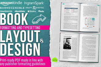 do book layout design and formatting, KDP, lulu, ingramspark