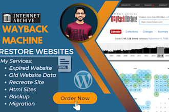 restore website from webarchive or wayback machine