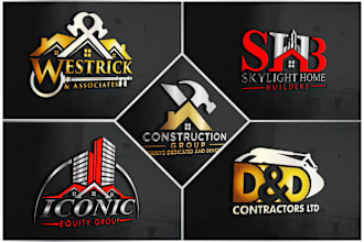 do creative real estate construction business logo design
