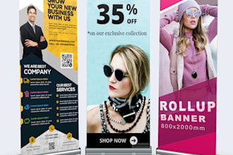 design roll up banner, pvc banner, vinyl banner, social media banner